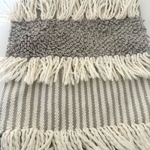 Anthropologie Pillowcase - Striped Gray and Cream